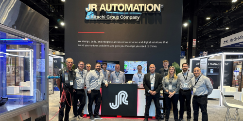 JR Automation team in booth at Automate 2024.