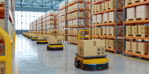 AGVs in warehouse